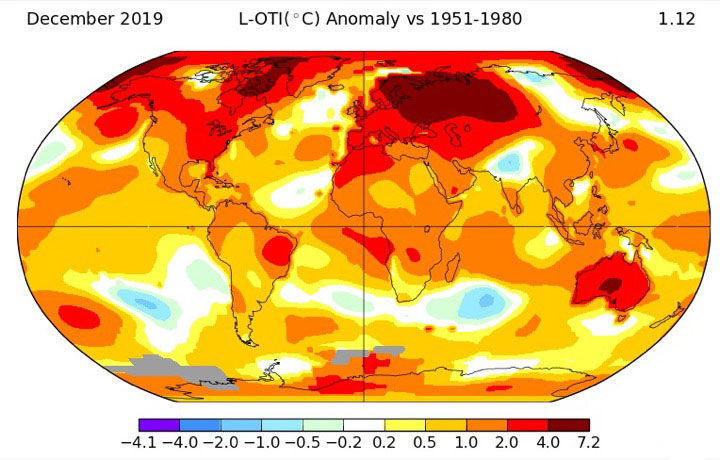 2019 был вторым по жаре годом за всю историю наблюдений