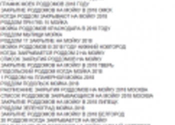 ГРАФИК МОЙКИ РОДДОМОВ В 2018