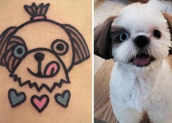 Татуировки своих домашних питомцев в забавном мультяшном стиле