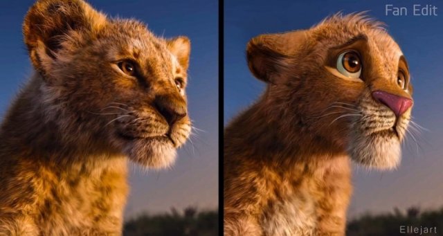 Художник добавил эмоций героям мультфильма "Король лев"